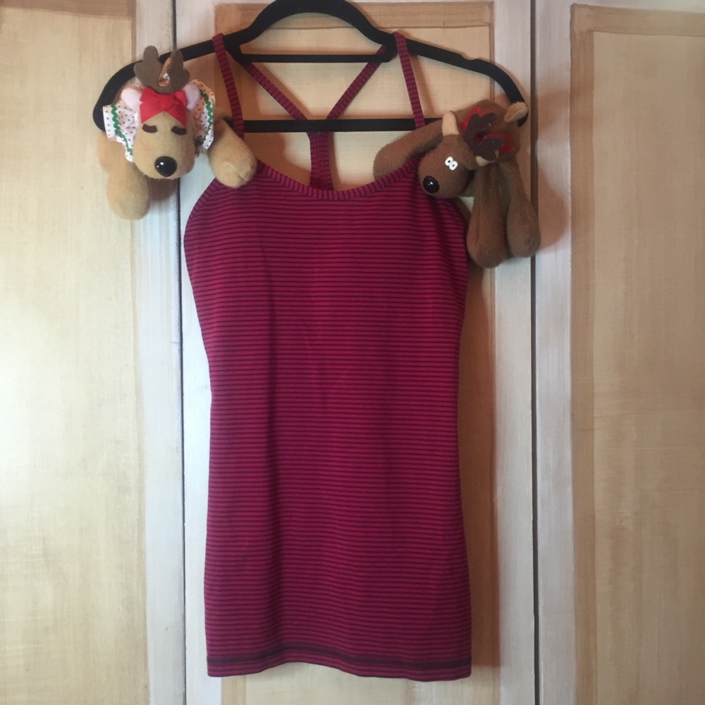 Lululemon Red Striped Tank